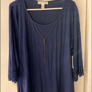New York laundry, dark blue woman’s blouse